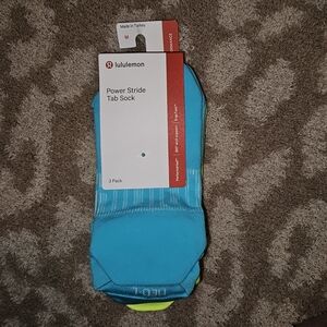 lululemon athletica Power Stride Tab Sock - 3 Pack Turquoise, Green and Lime